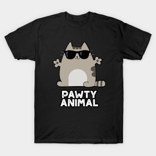 Pawty Animal Cute Party Cat Pun T-Shirt